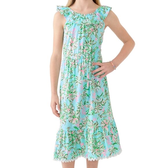 Lovely Lilly Pulitzer® Girls 7-16 Printed Maxi Dress 100 % Cotton New with Tags - Picture 1 of 4